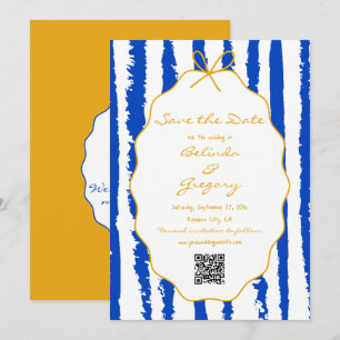 Save The Date Mariage écriture manuscrite rayures capricieuses