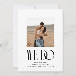 Save The Date Mariage éditorial moderne Cadre photo ondulé ON