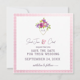 Save The Date Mariage Eggplant Mulberry Crest