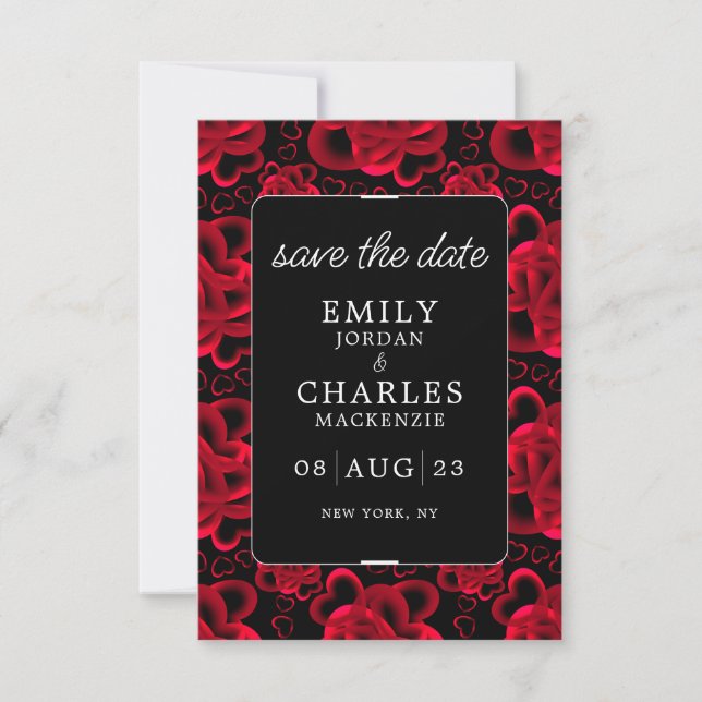 Save The Date Mariage élégant à cœur joie (Devant)
