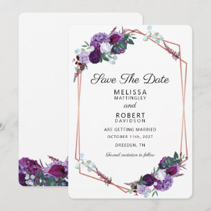 Save The Date Mariage élégant à l'aquarelle florale