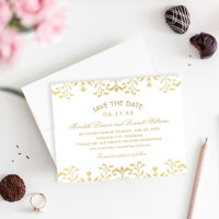 Mariage élégant à paillettes dorées Damask