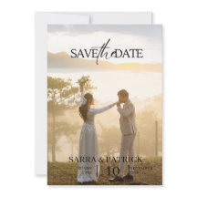 Mariage élégant beige et noir Enregistrer la date