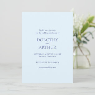Save The Date Mariage Élégant Bleu Poudre Moderne