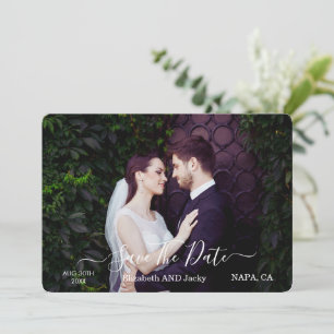 Save The Date Mariage Élégant Classique Calligraphié en Noir et