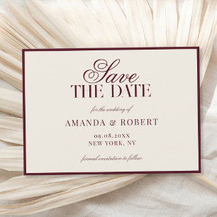 Save The Date Mariage élégant en Bourgogne dans le style de l'ar