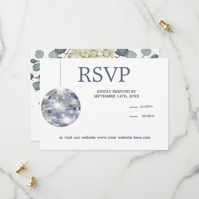Save The Date Mariage élégant floral Dusty Blue Eucalyptus (Devant/Arrière en situation)