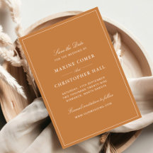 Mariage élégant Formel Orange Brûlé