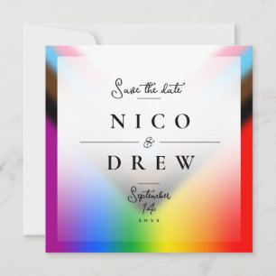Save The Date Mariage élégant LGBTQ+ Progress Pride