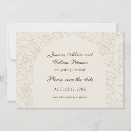 Save The Date Mariage élégant marron beige enregistrer la date