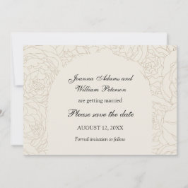 Save The Date Mariage élégant marron beige enregistrer la date