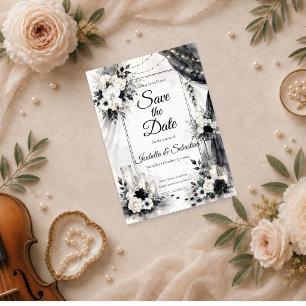 Save The Date Mariage Élégant Monochrome