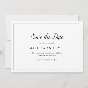 Save The Date Mariage Élégant Monogramme Classique