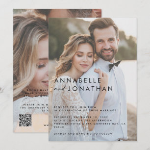 Save The Date Mariage élégant multi-photo moderne