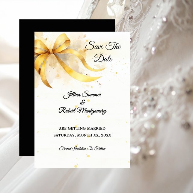 Save The Date Mariage Élégant Or (Elegant Gold Wedding Save The Date)