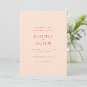 Save The Date Mariage élégant Peach moderne
