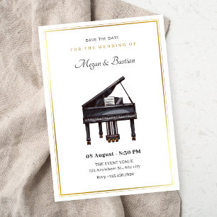 Save The Date Mariage élégant Piano