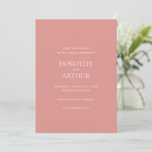 Save The Date Mariage Élégant Rose Corail Moderne