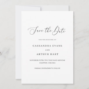 Save The Date Mariage Élégant Simple Classique