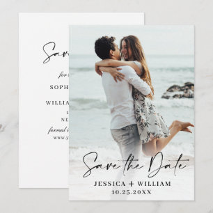 Save The Date Mariage élégant simple Enregistrer la date Photo