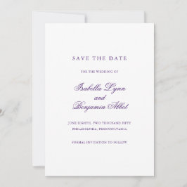 Save The Date Mariage élégant traditionnel violet