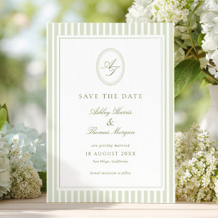 Save The Date Mariage Élégant Vert Olive 