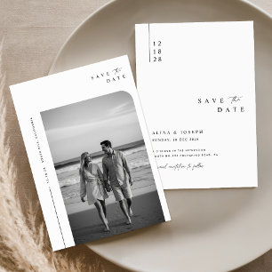 Save The Date Mariage élégant vintage boho texte et photo