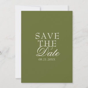 Save The Date Mariage élégant vintage vert olive à l'ancienne