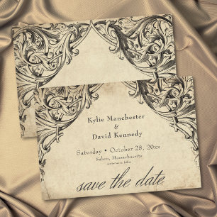 Save The Date Mariage en cuir noir jusqu'à la mort