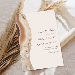 Save The Date Mariage en marbre d'Agate de pierre