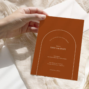 Save The Date Mariage en terre cuite Boho Arch simple