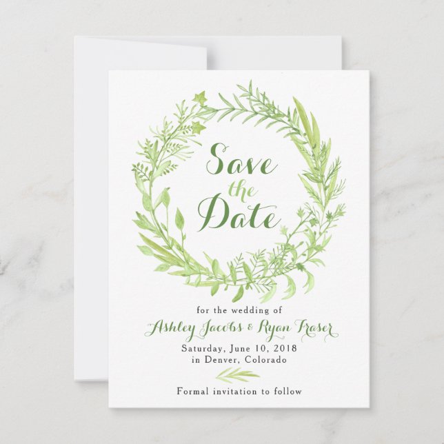 Save The Date Mariage en trèfle vert Enregistrer la date (Devant)