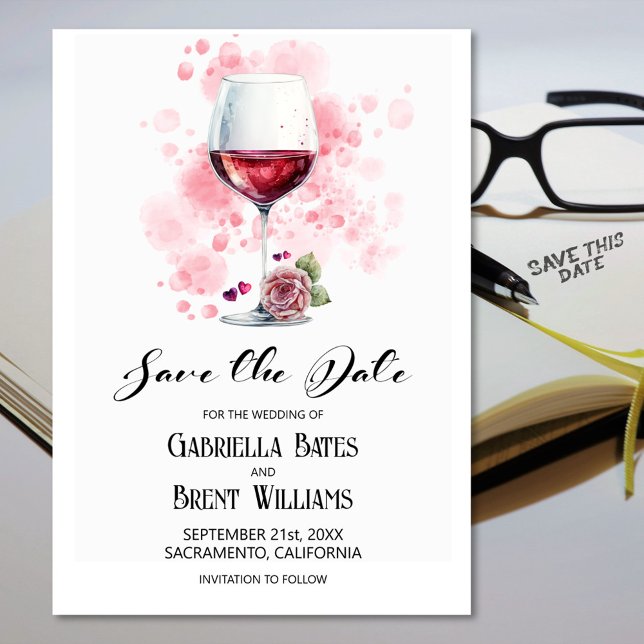 Save The Date Mariage en verre rouge Enregistrer la date (Créateur téléchargé)