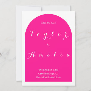 Save The Date Mariage Enregistrer la date Boho Arch rose chaud