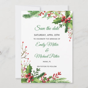 Save The Date Mariage Enregistrer La Date Botanique Mistletoe Pe