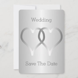 Save The Date Mariage Enregistrer La Date Coeurs Argent