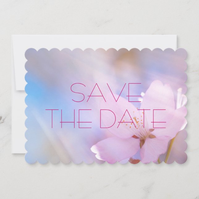 Save The Date Mariage Enregistrer la date Fleur de cerisier (Devant)