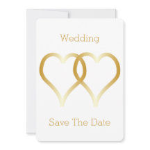 Mariage Enregistrer La Date Gold Hearts