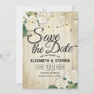 Save The Date Mariage Enregistrer La Date Hydrangea String Light