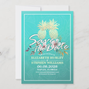 Save The Date Mariage Enregistrer La Date Moderne Or Ananas Coup
