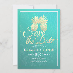 Save The Date Mariage Enregistrer La Date Moderne Or Ananas Coup