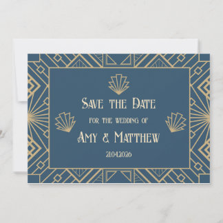 Save The Date Mariage Enregistrer la date - style Art Déco Gatsb