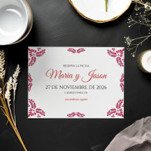 Mariage Espagnol Minimaliste Fleurs Rouges Talaver