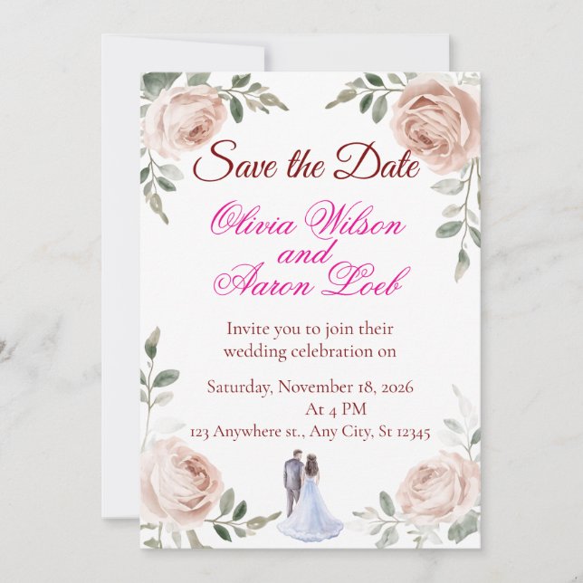 Save The Date Mariage (faire-part de save-the-date) (Devant)