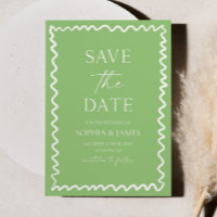 Mariage Fantaisiste Citron Vert Bordure Ondulée