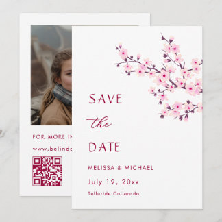 Save The Date Mariage Fleur de Cerisier Enregistrez la Date