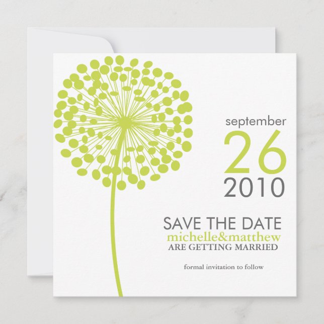 Save The Date Mariage Fleur de Pissenlit Étape à franchir (Devant)