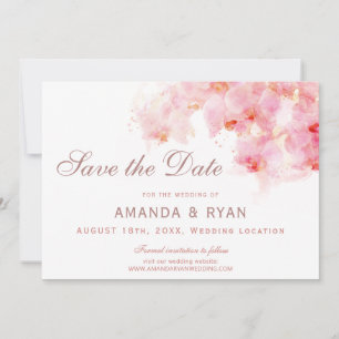 Save The Date Mariage Fleur Florale Fleur d'Orchidée Aquarelle O