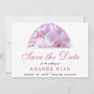Save The Date Mariage Fleur Orchidée Rose Aquarelle Florale