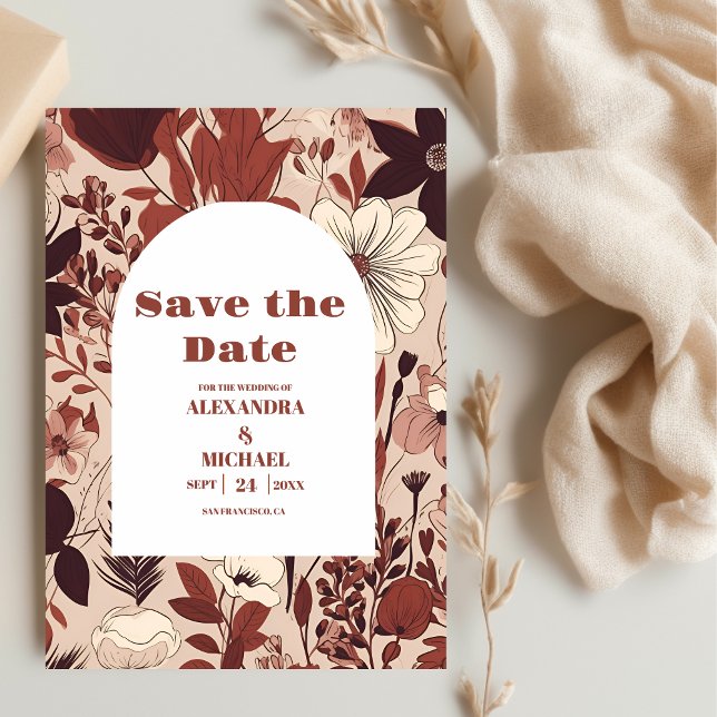 Save The Date Mariage Fleur sauvage de Bourgogne (Créateur téléchargé)